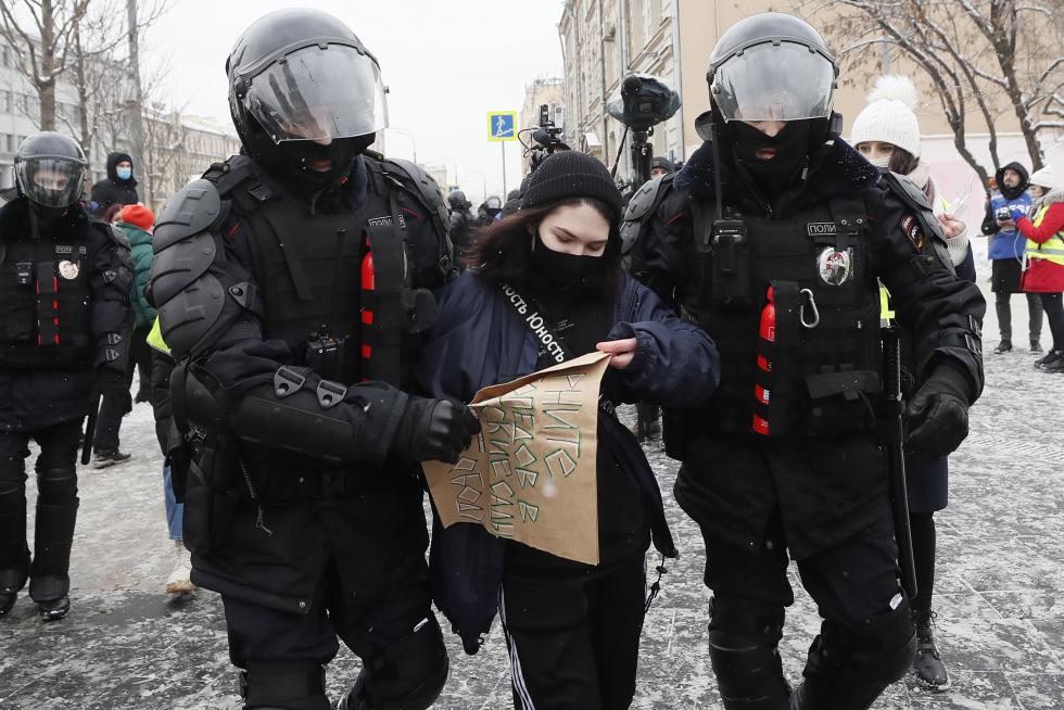 Detenciones masivas en Rusia en las manifestaciones de apoyo a Navalni
