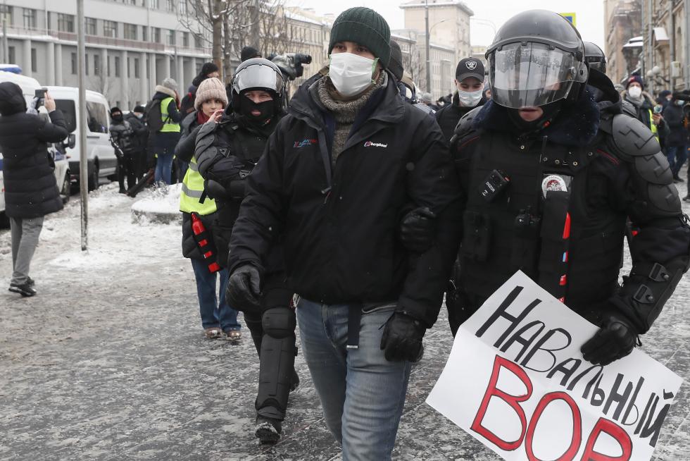 Detenciones masivas en Rusia en las manifestaciones de apoyo a Navalni