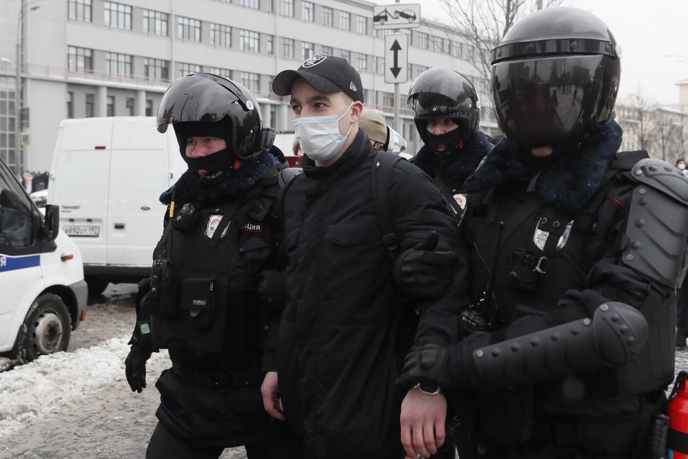 Detenciones masivas en Rusia en las manifestaciones de apoyo a Navalni