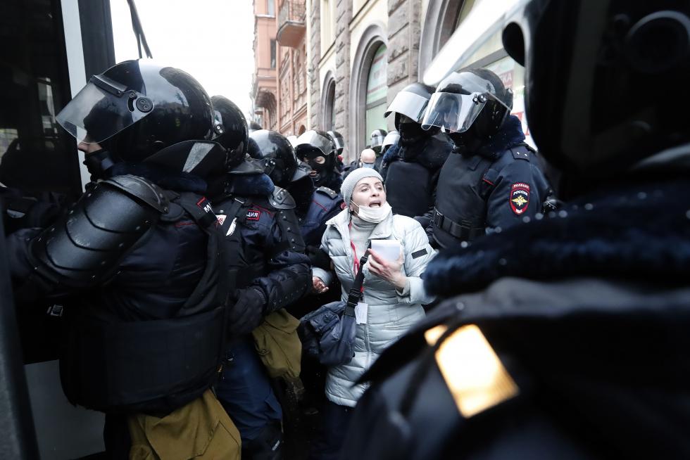 Detenciones masivas en Rusia en las manifestaciones de apoyo a Navalni