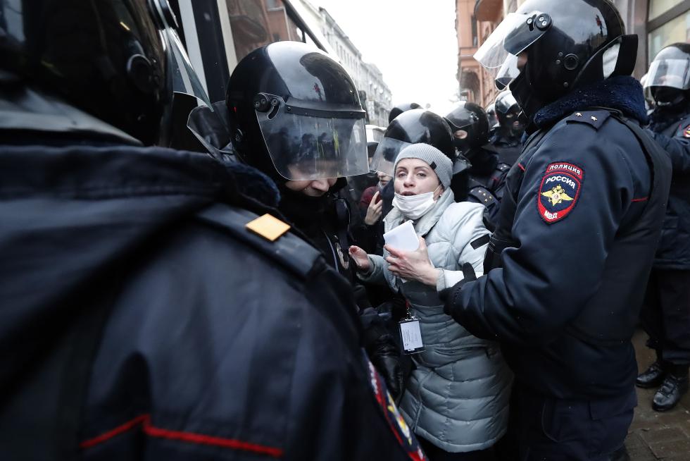 Detenciones masivas en Rusia en las manifestaciones de apoyo a Navalni