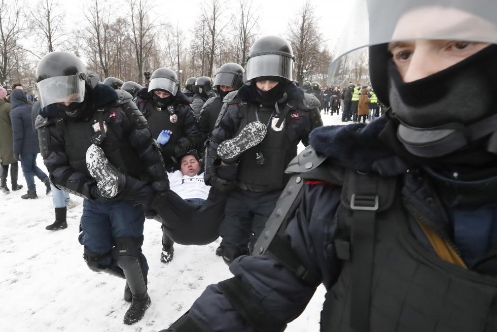 Detenciones masivas en Rusia en las manifestaciones de apoyo a Navalni