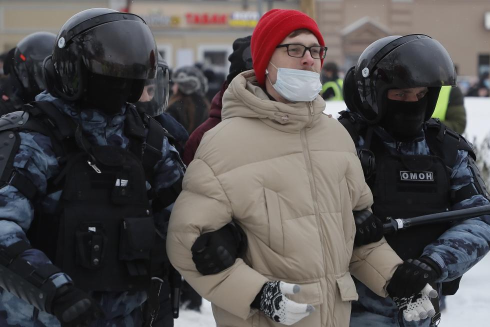 Detenciones masivas en Rusia en las manifestaciones de apoyo a Navalni