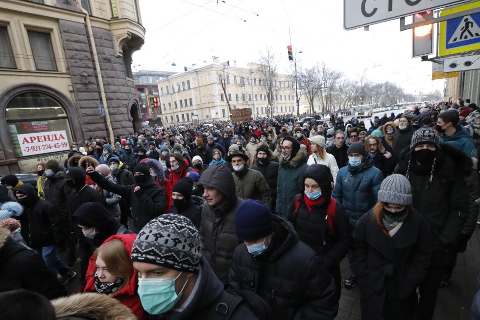 Detenciones masivas en Rusia en las manifestaciones de apoyo a Navalni