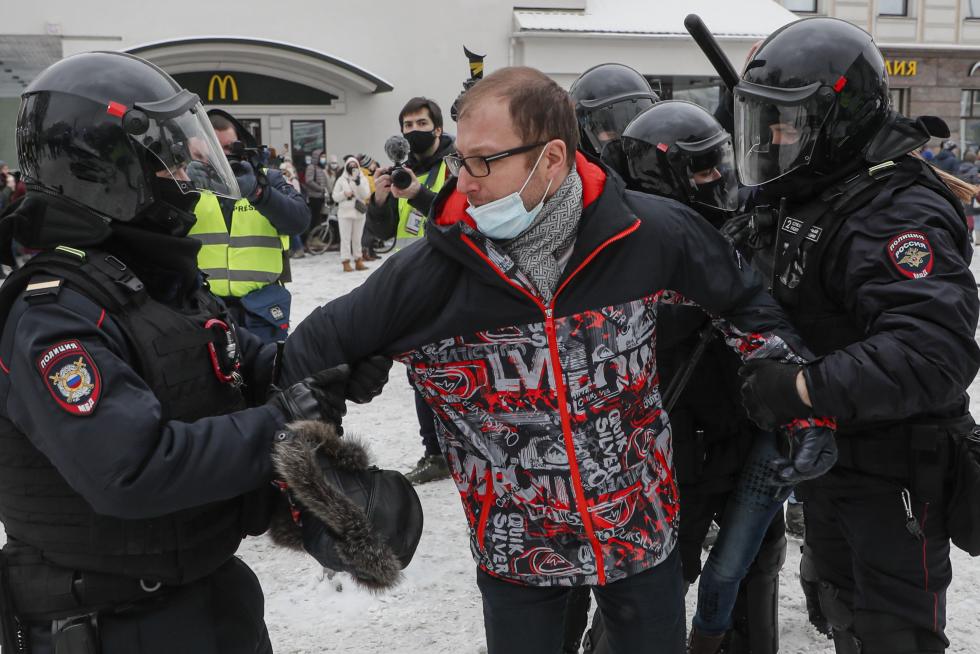 Detenciones masivas en Rusia en las manifestaciones de apoyo a Navalni