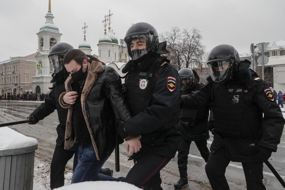 Detenciones masivas en Rusia en las manifestaciones de apoyo a Navalni