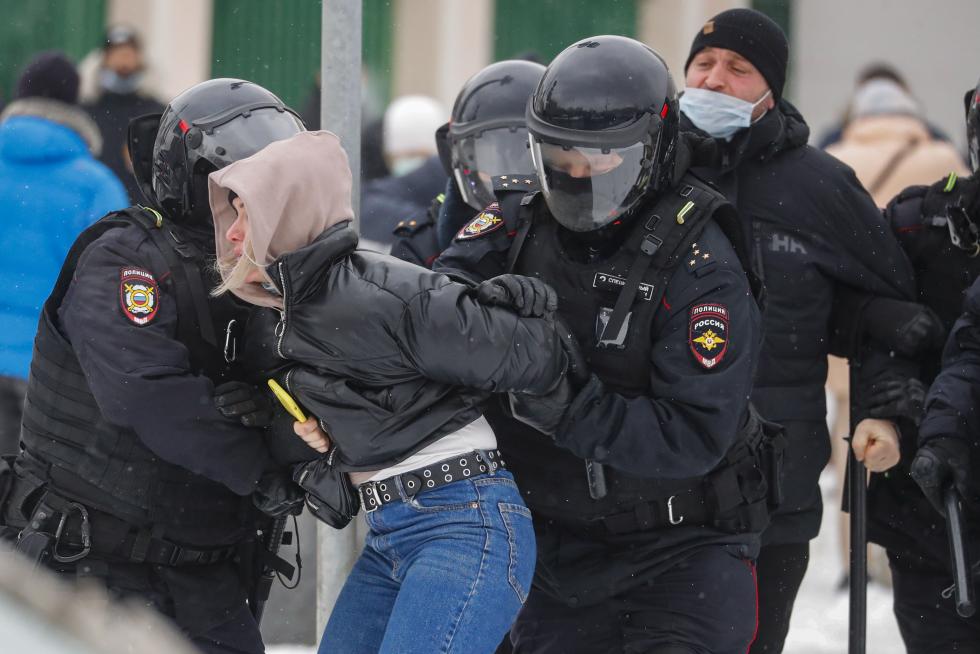 Detenciones masivas en Rusia en las manifestaciones de apoyo a Navalni