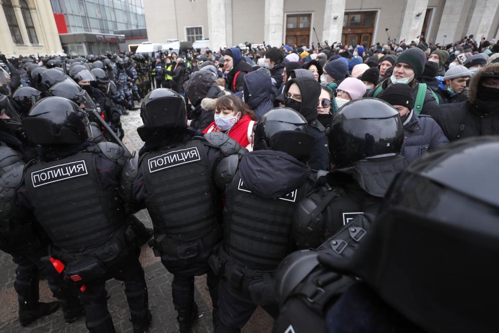 Detenciones masivas en Rusia en las manifestaciones de apoyo a Navalni