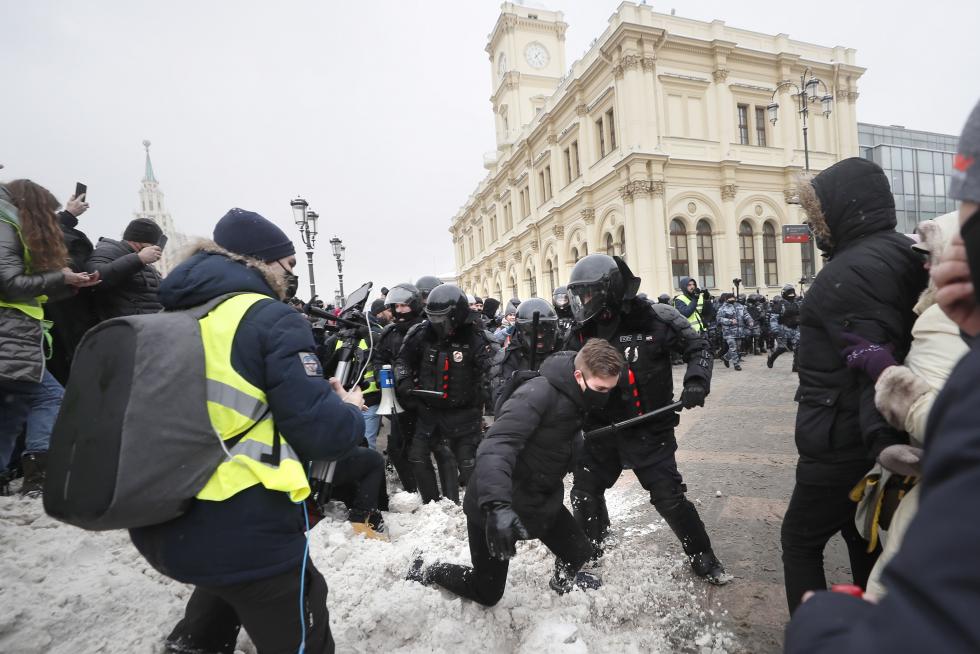 Detenciones masivas en Rusia en las manifestaciones de apoyo a Navalni