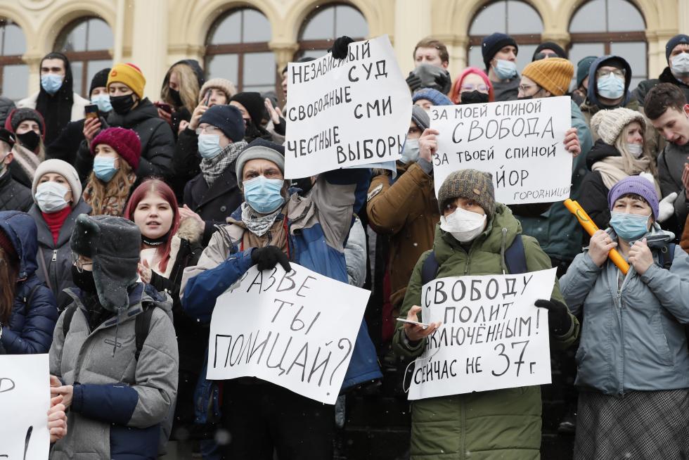 Detenciones masivas en Rusia en las manifestaciones de apoyo a Navalni