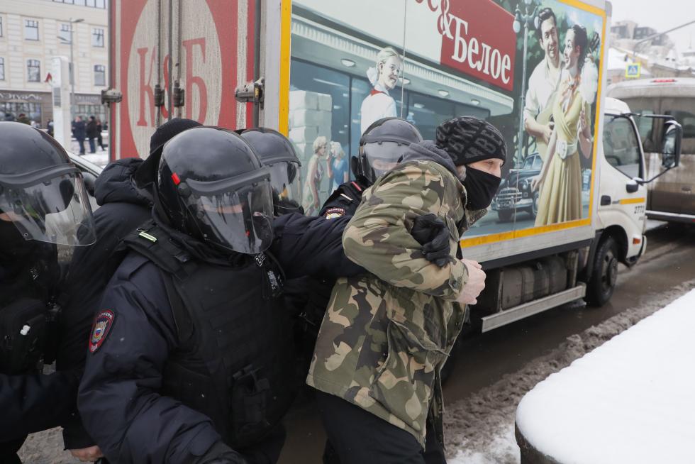 Detenciones masivas en Rusia en las manifestaciones de apoyo a Navalni