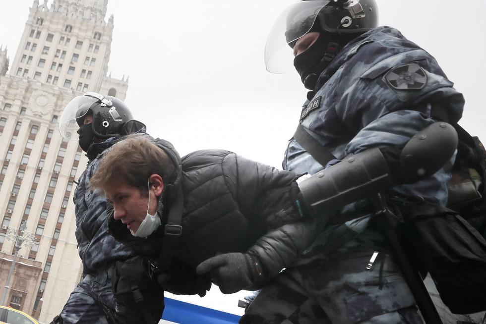 Detenciones masivas en Rusia en las manifestaciones de apoyo a Navalni