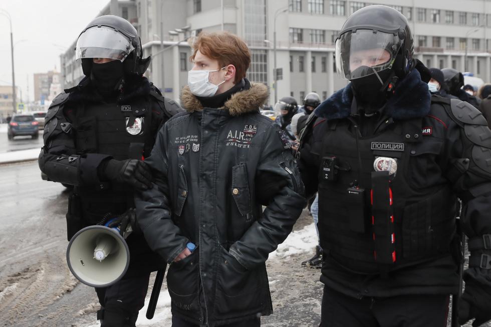 Detenciones masivas en Rusia en las manifestaciones de apoyo a Navalni