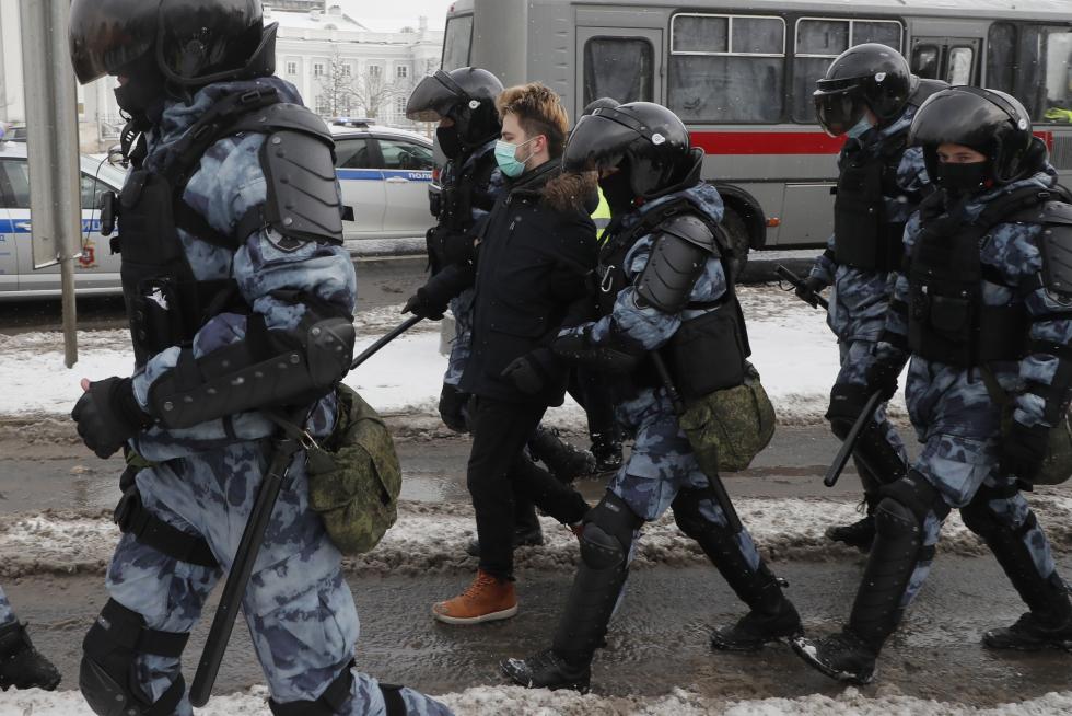 Detenciones masivas en Rusia en las manifestaciones de apoyo a Navalni