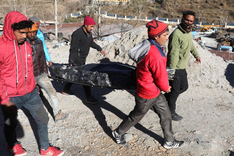 Glacier burst aftermath in Uttarakhand, India