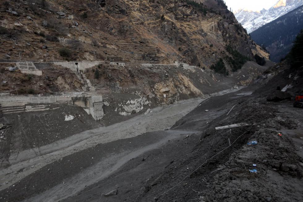 Glacier burst aftermath in Uttarakhand, India
