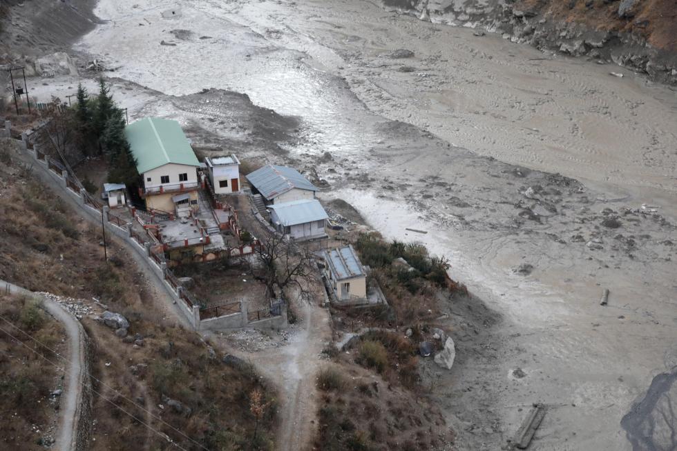 Glacier burst aftermath in Uttarakhand, India