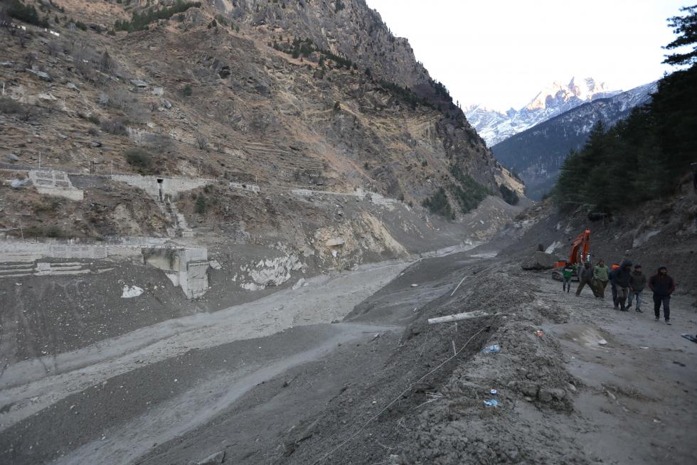 Glacier burst aftermath in Uttarakhand, India