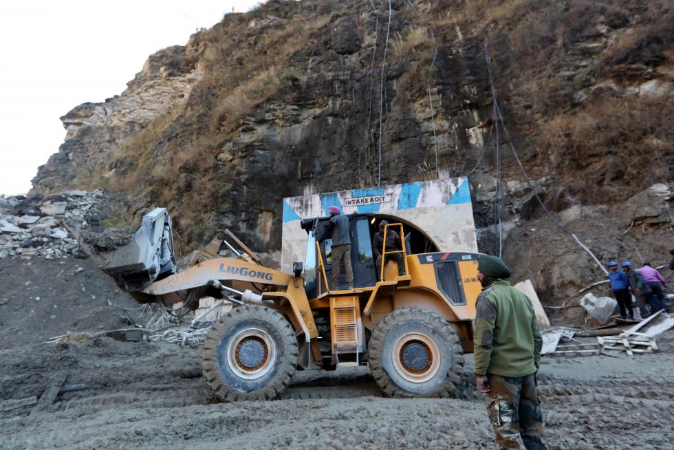 Glacier burst aftermath in Uttarakhand, India