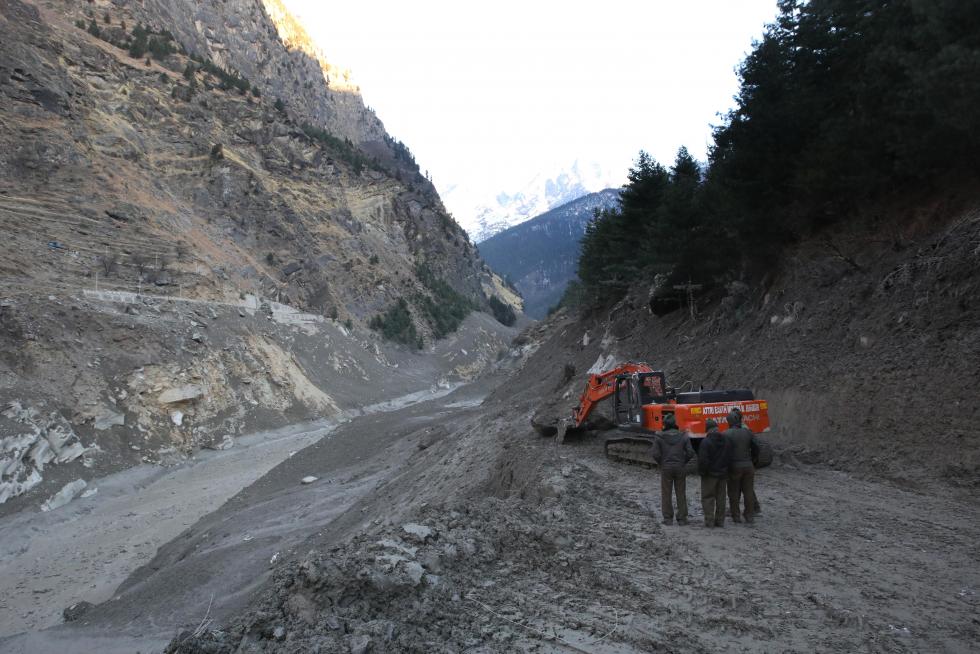 Glacier burst aftermath in Uttarakhand, India