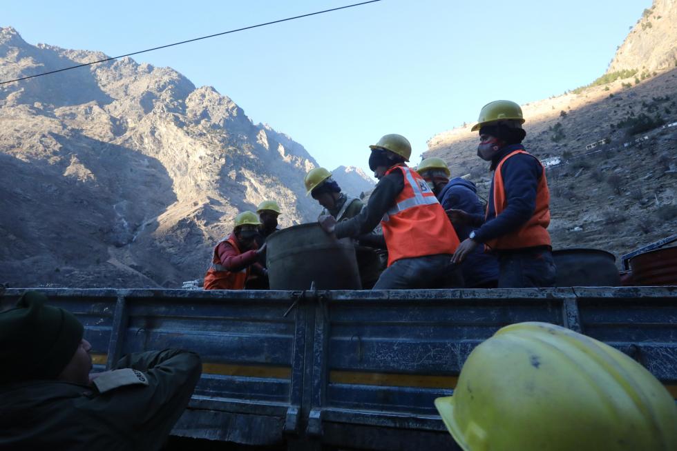 Glacier burst aftermath in Uttarakhand, India