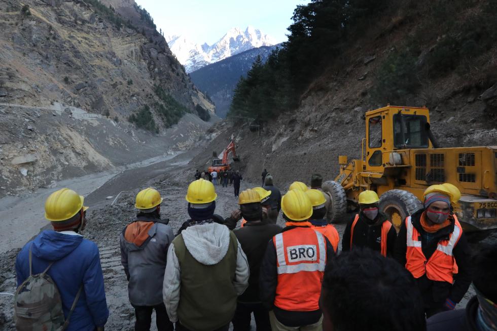 Glacier burst aftermath in Uttarakhand, India
