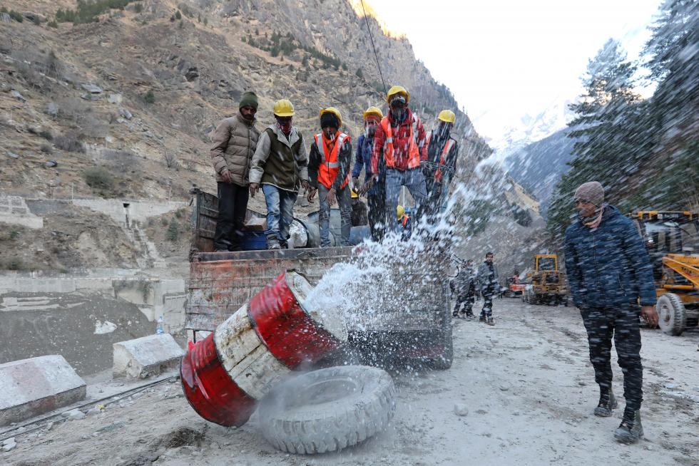 Glacier burst aftermath in Uttarakhand, India