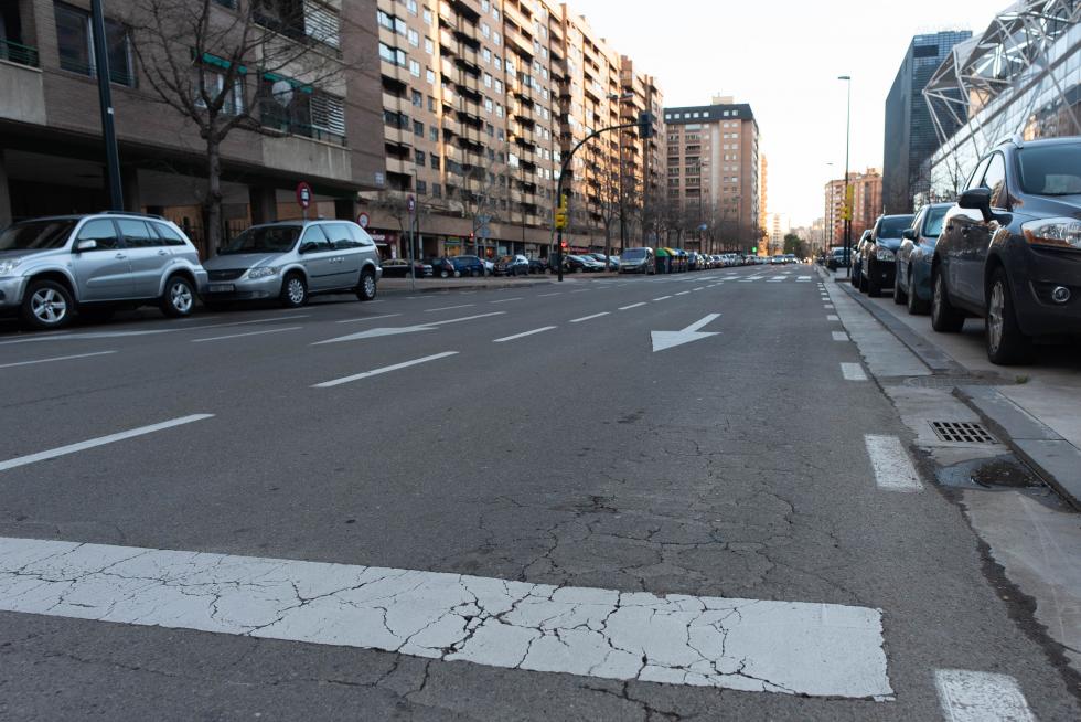 Foto de la operación asfalto en Zaragoza