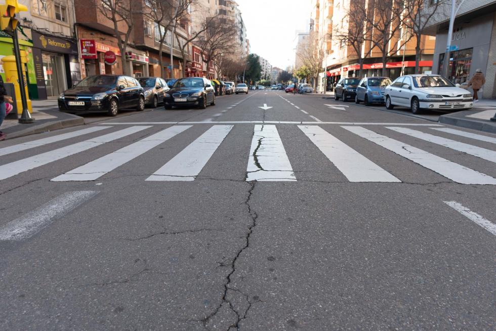 Foto de la operación asfalto en Zaragoza