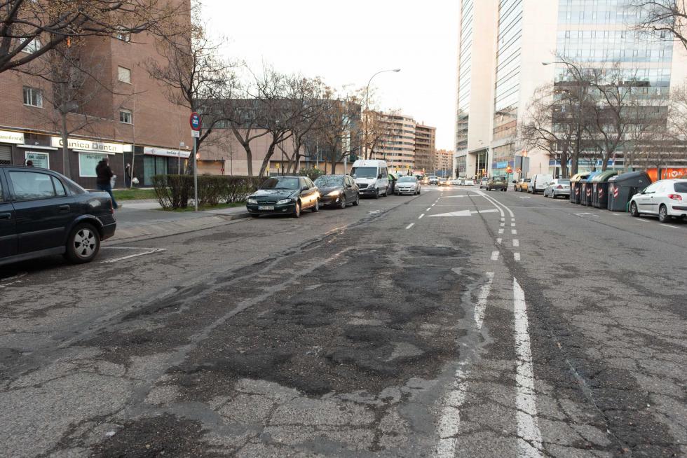 Foto de la operación asfalto en Zaragoza