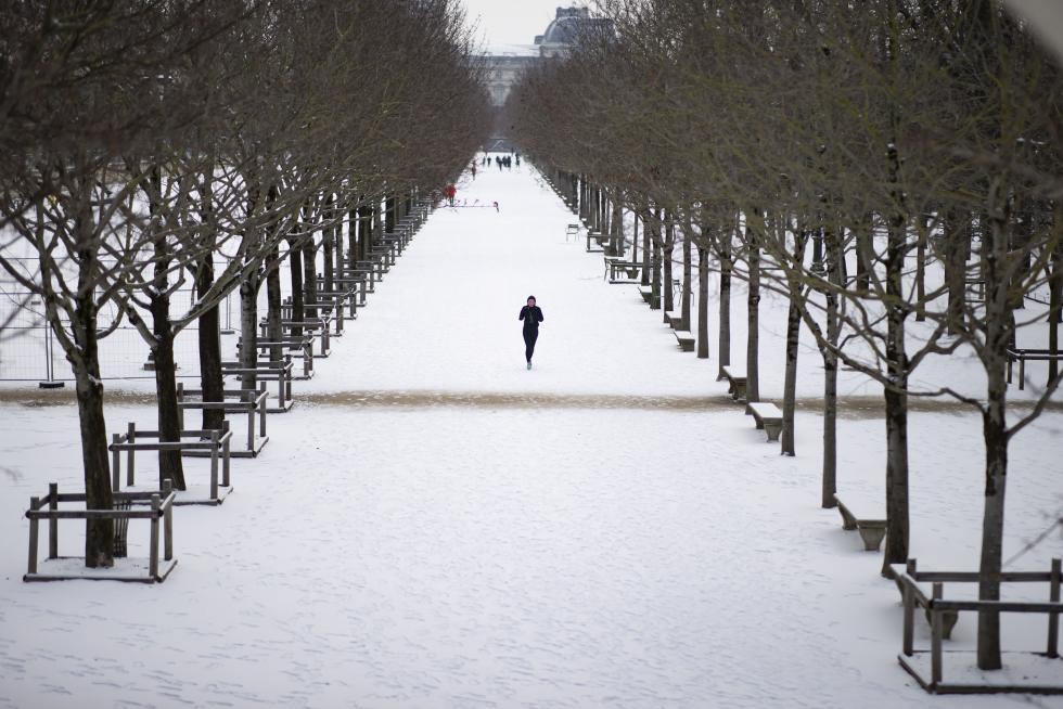Paris blanketed in snow as winter chill sweeps across northern France