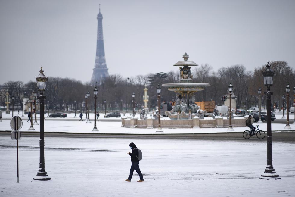 Paris blanketed in snow as winter chill sweeps across northern France