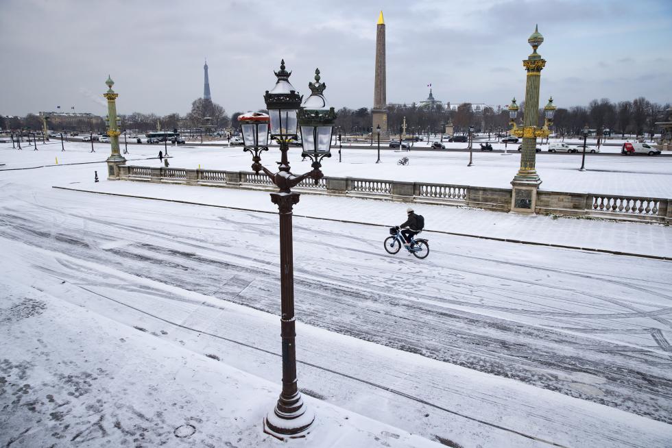 Paris blanketed in snow as winter chill sweeps across northern France
