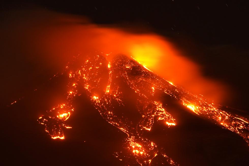 Mount Etna, Europe's most active volcano, leaps into action