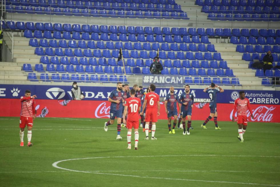 Imágenes del encuentro entre la SD Huesca y el Granada en el Estadio El Alcoraz, partido correspondiente a la jornada 21 de LaLiga Santander.