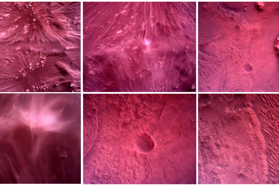 The surface of Mars directly below NASA's Mars Perseverance rover is seen using the Rover Down-Look Camera