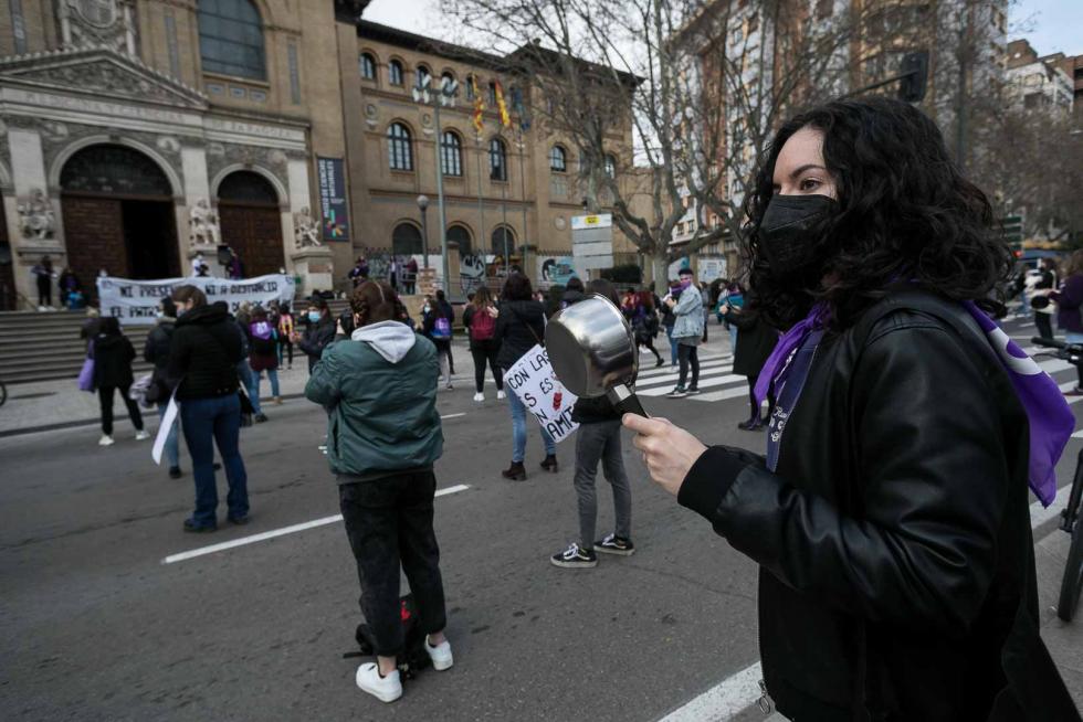 Concentraciones por el Día de la Mujer en Zaragoza.