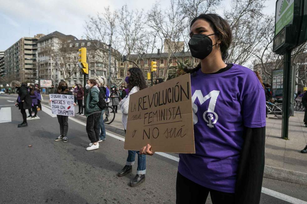 Concentraciones por el Día de la Mujer en Zaragoza.