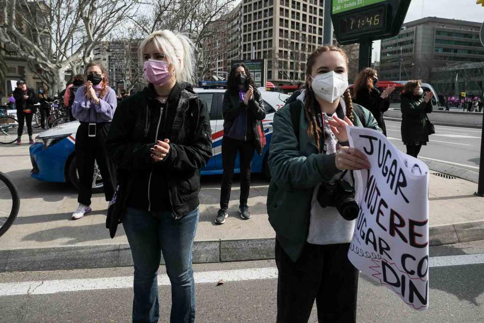 Concentraciones por el Día de la Mujer en Zaragoza.