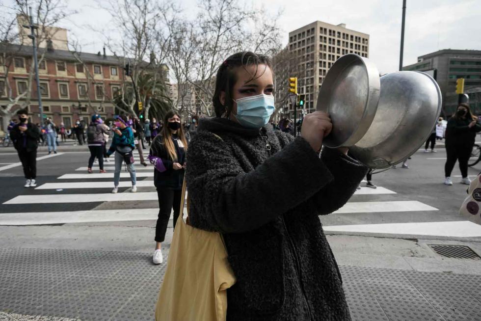 Concentraciones por el Día de la Mujer en Zaragoza.