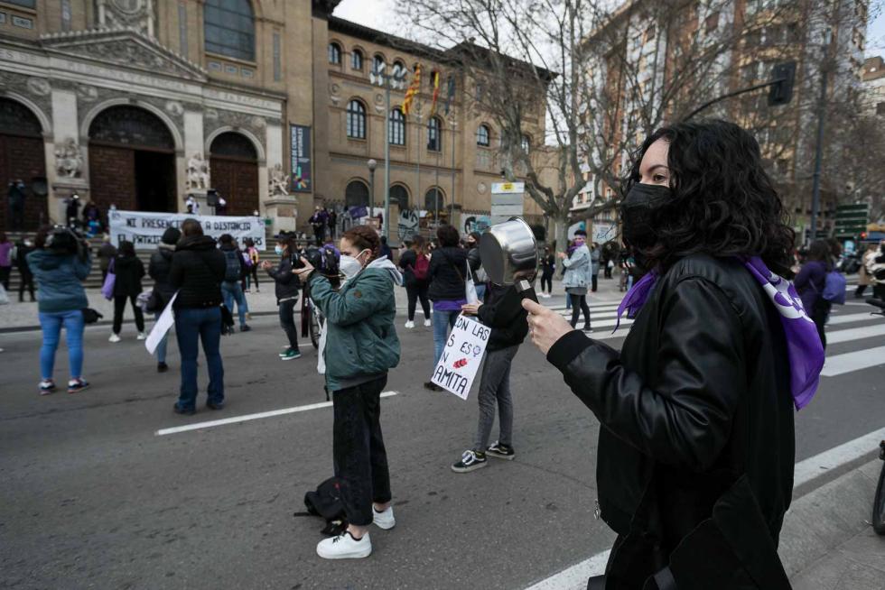 Concentraciones por el Día de la Mujer en Zaragoza.
