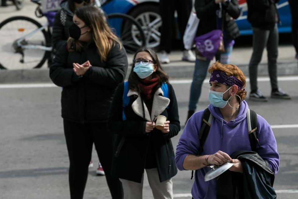 Concentraciones por el Día de la Mujer en Zaragoza.