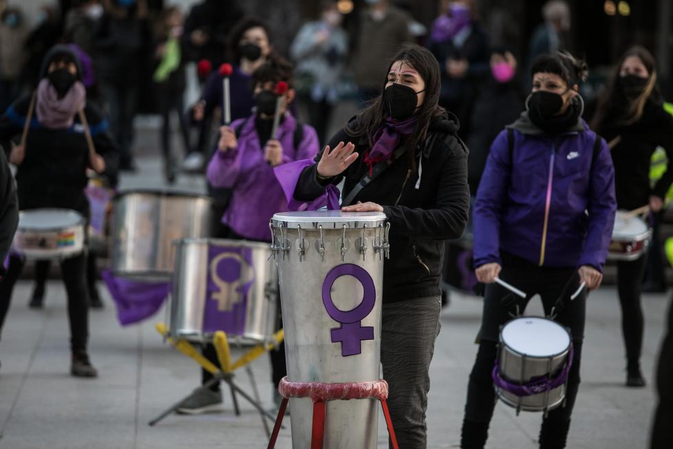 Marchas y concentración en la plaza del Pilar de Zaragoza.