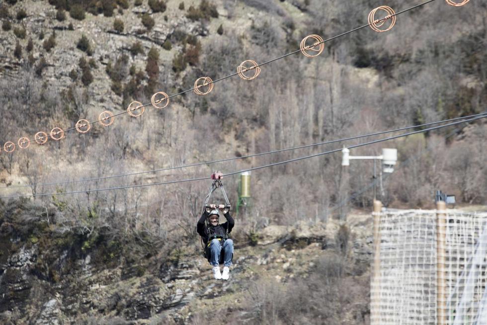 Tirolina de Hoz de Jaca en Huesca