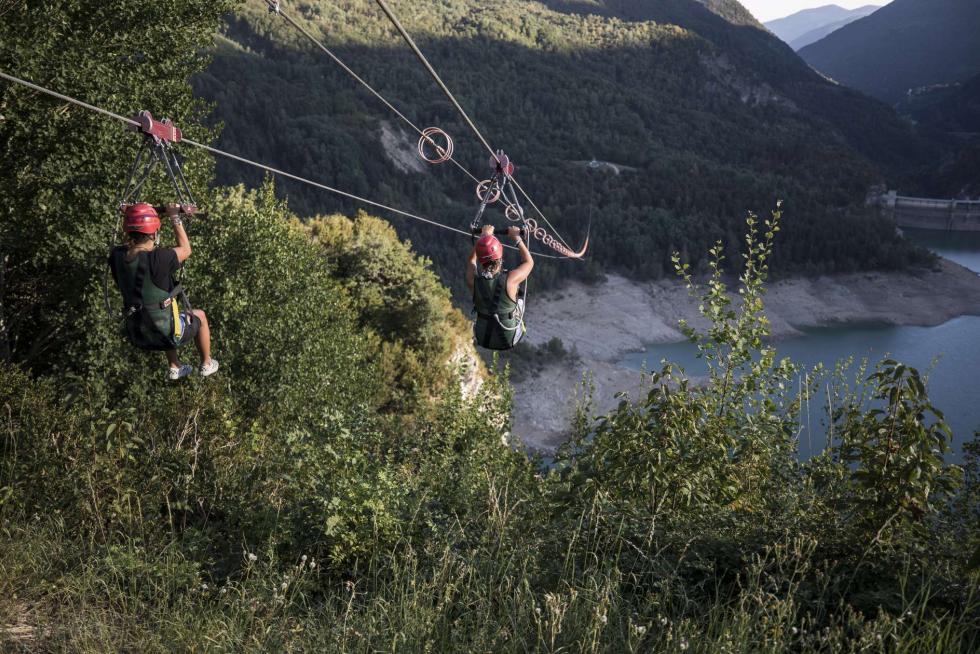 Tirolina de Hoz de Jaca en Huesca