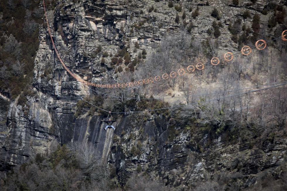 Tirolina de Hoz de Jaca en Huesca