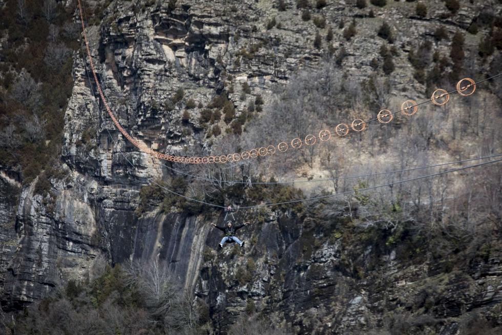Tirolina de Hoz de Jaca en Huesca