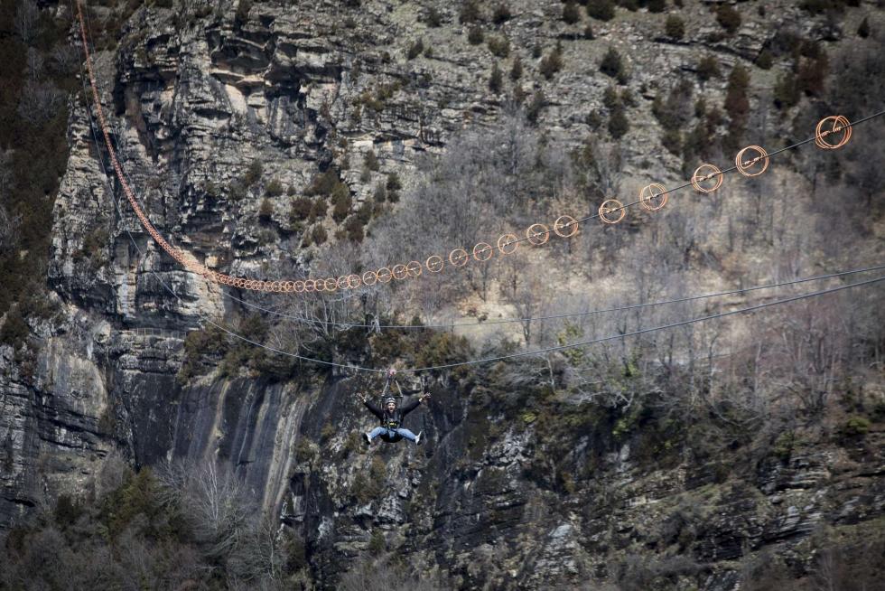 Tirolina de Hoz de Jaca en Huesca