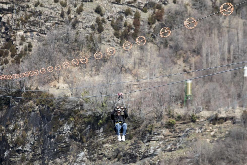 Tirolina de Hoz de Jaca en Huesca