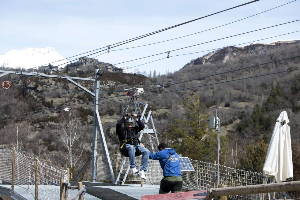 Tirolina de Hoz de Jaca en Huesca